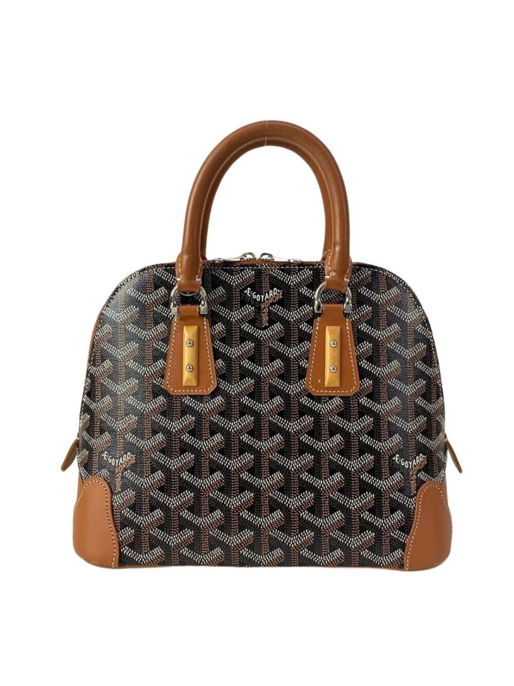 Goyard Handbag Vendome Mini Black Brown White Leather